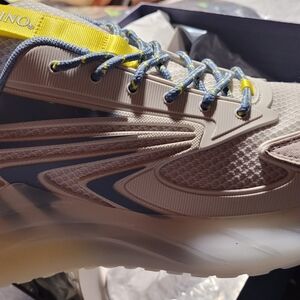 Stylish Beige and Yellow Sneakers